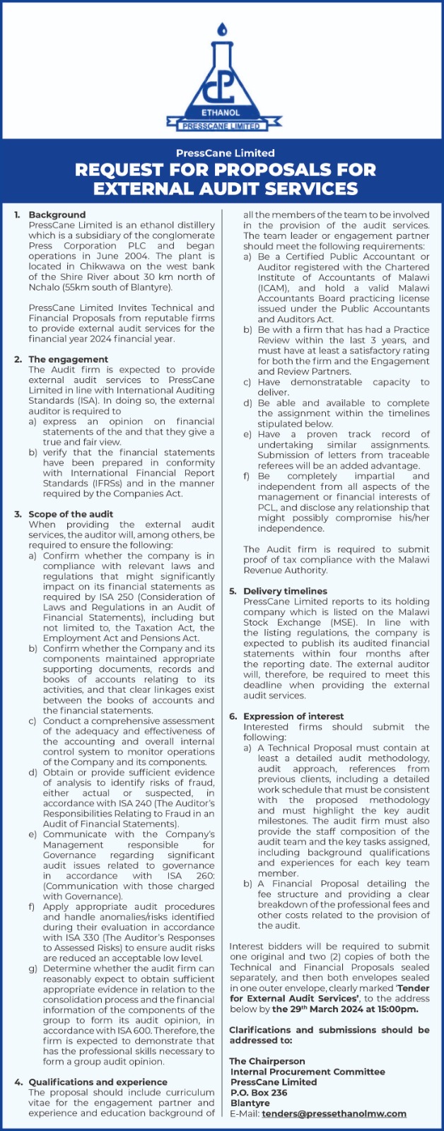 Request for proposal